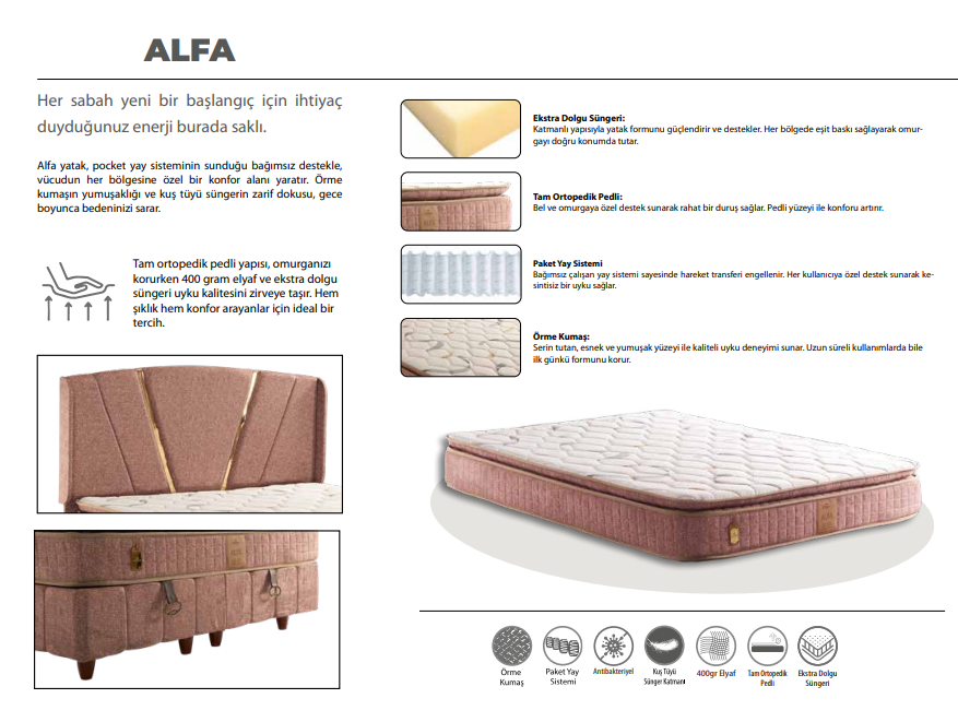 Alfa Baza + Başlık + Yatak