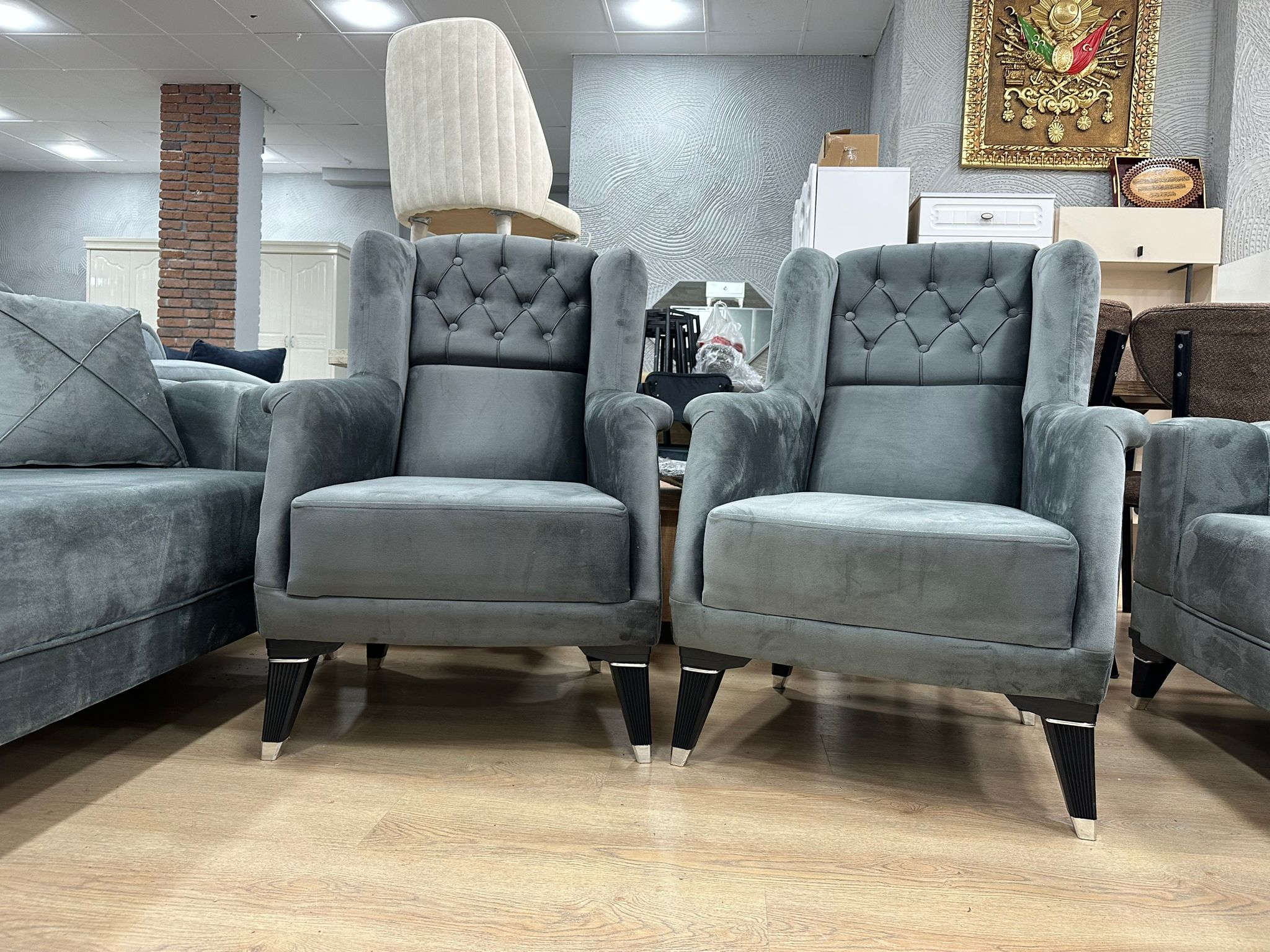 Chester Antrasit Gri Koltuk Takımı 3+3+1+1 - Görsel 2